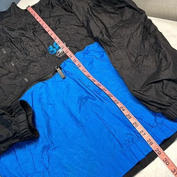 Vtg Elliott Sadler NASCAR Windbreaker Pullover w/Hood Sz XXL m&m's 38 Blue Black - Picture 10 of 10